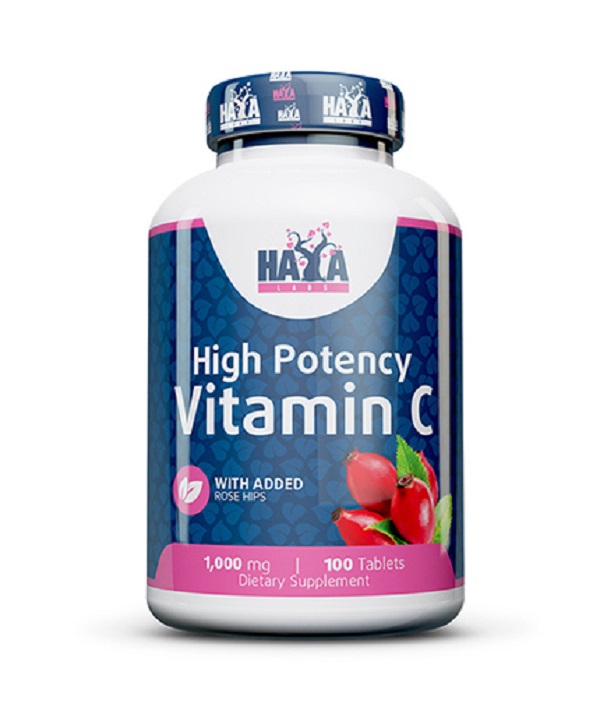 HAYA Labs High Potency Vitamin C 1000mg With Rose Hips